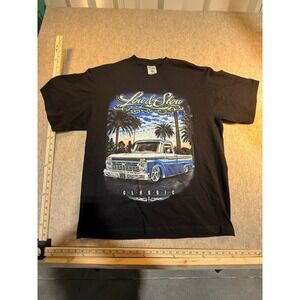Shaka Wear Low & Slow Classic Truck Graphic T-Shirt Mens XL Black Heavyweight